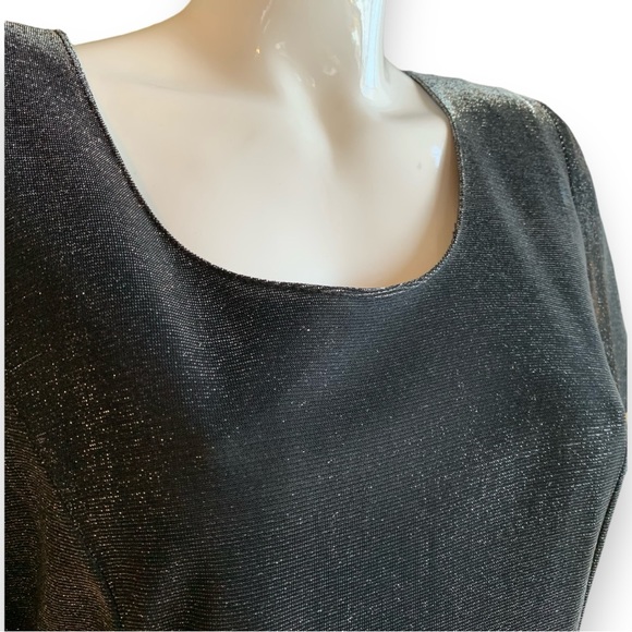 MOLLY MALLOY BLACK WITH SILVER SHIMMER COCKTAIL PARTY DRESS. WOMEN’S SIZE 12. - Picture 5 of 10